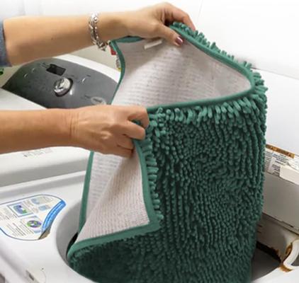 Show full view: Muddy Mat Highly Absorbent Chenille Dog Door Mat, Seafoam Green, 19 x 30-in slide 6 of 10