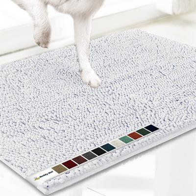 Show full view: Muddy Mat Highly Absorbent Chenille Dog Door Mat, White, 19 x 30-in slide 1 of 9