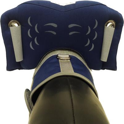 Show full view: Muffin's Halo For Blind Dogs Safe Navigation & Confidence Harness & Bumper Dog Collar Accessory, Blue, Large slide 4 of 12