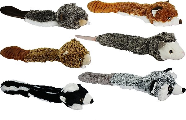 Multipet Bouncy Burrow Buddies Squeaky Stuffing Free Plush Dog Toy, Character Varies, 20-in, 1 count