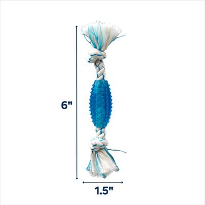 Show full view: Multipet Canine Clean Mint Tube Rope Tough Dog Chew Toy, Blue slide 3 of 4