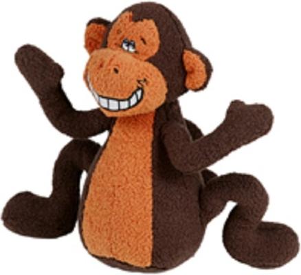 Show full view: Multipet Deedle Dude Monkey Tough Squeaky Dog Toy, Brown, 8-in slide 1 of 1