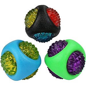 Multipet Doglucent TPR Dental Diamond Ball Dog Toy, 1 count