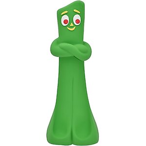 Multipet Gumby Latex Squeaky Dog Chew Toy, Green, 10.25-in