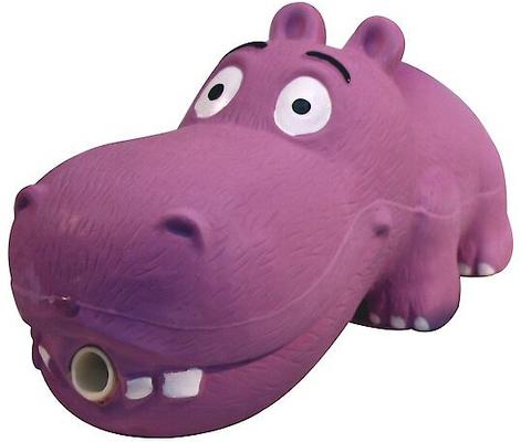 MULTIPET Latex Hippo Squeaky Dog Toy, Color Varies