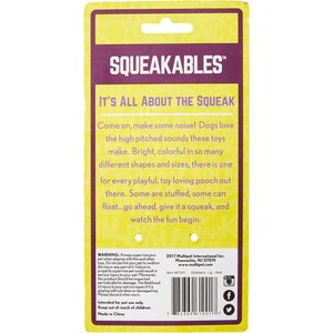 Multipet Latex Polka Dot Globken Chicken Squeaky Dog Toy, Color Varies, Large, 1 count