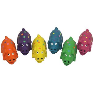 Multipet Latex Polka Dot Globlet Squeaky Pig Dog Toy, Color Varies, 4-in, 1 count