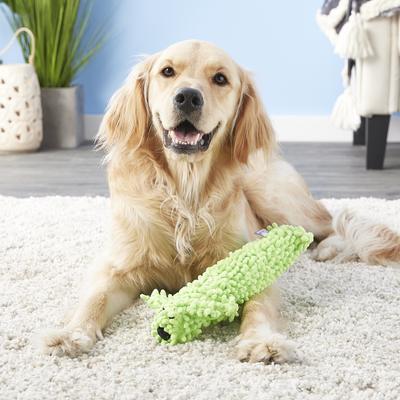 Show full view: Multipet Loofa Floppy Squeaky Plush Dog Toy, Color Varies, 12-in slide 6 of 10