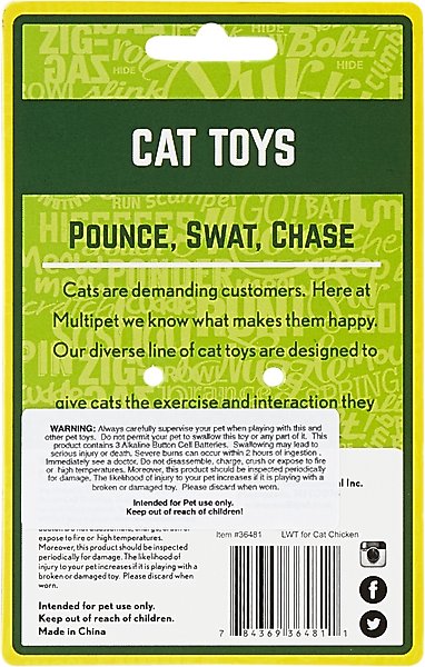 Show full view: Multipet Look Who's Talking Chicken Plush Cat Toy with Catnip slide 3 of 7