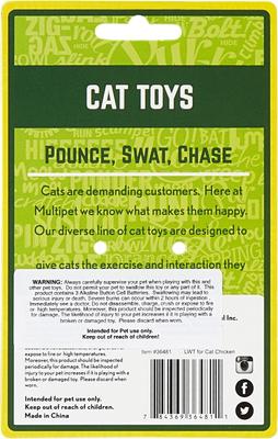 Show full view: Multipet Look Who's Talking Chicken Plush Cat Toy with Catnip slide 3 of 7
