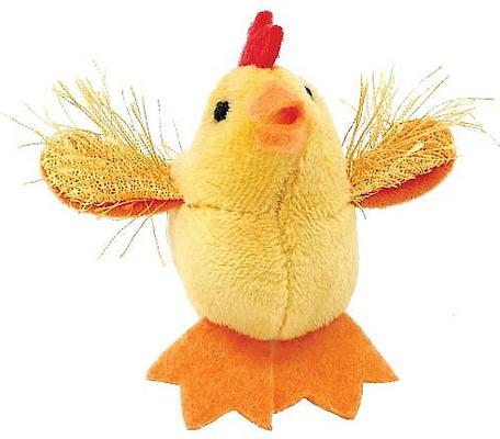 Show full view: Multipet Look Who's Talking Chicken Plush Cat Toy with Catnip slide 4 of 7