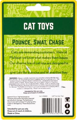 Show full view: Multipet Look Who's Talking Fish Plush Cat Toy with Catnip slide 3 of 7
