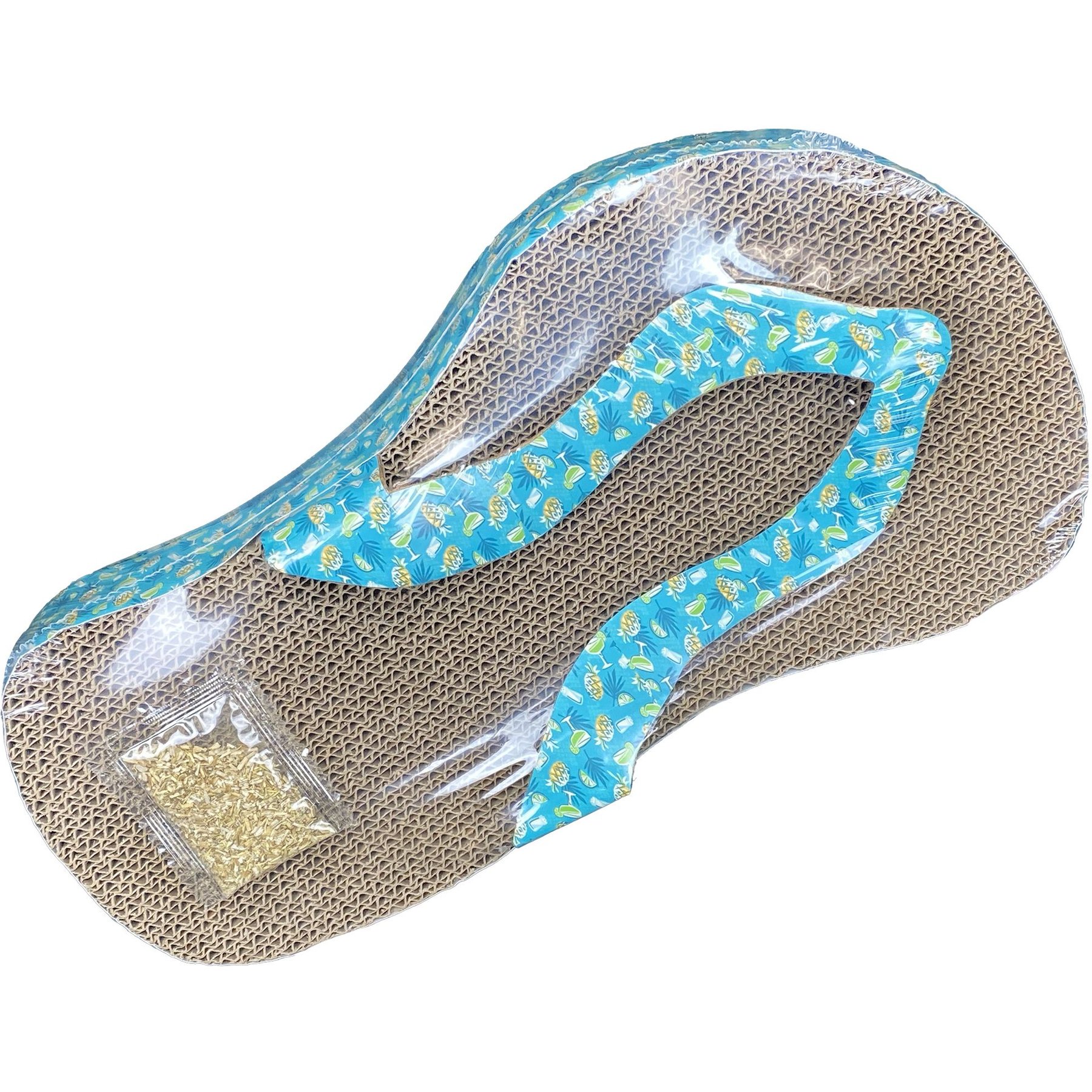 Multipet Margaritaville Flip Flop Cat Scratcher Toy with Catnip, 16-in