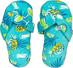 Multipet Margaritaville Flip Flop Plush Cat Toy with Catnip, Blue, 4-in