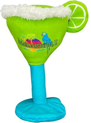 Show full view: Multipet Margaritaville Margarita Glass Squeaky Plush Dog Toy, Blue, 8-in slide 1 of 5