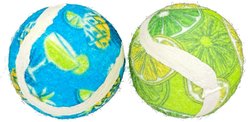 Multipet Margaritaville Tennis Balls Cat Toy, Multicolor, 2-in