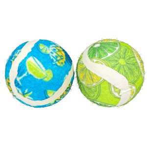 Multipet Margaritaville Tennis Balls Cat Toy, Multicolor, 2-in