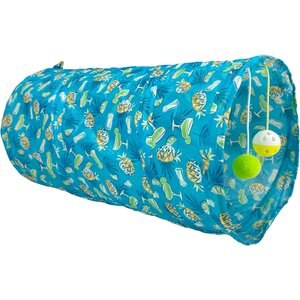 Multipet Margaritaville Tunnel Cat Toy, Blue, 35-in