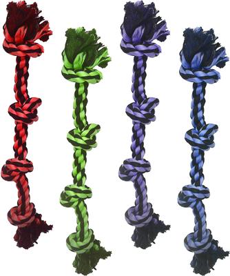 Show full view: Multipet Nuts for Knots 4-Knot Rope Dog Toy, Color Varies, 1 count slide 1 of 2