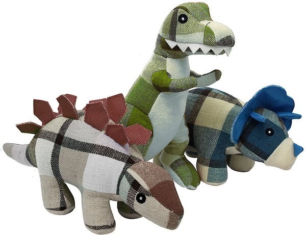Multipet Plaidosaurus Squeaky Plush Dog Toy, Character Varies