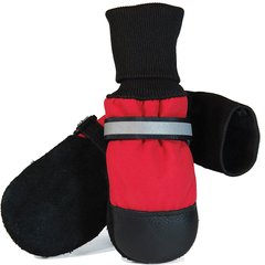 Muttluks Original Fleece-Lined Winter Dog Boots, 4 count, Red, Small