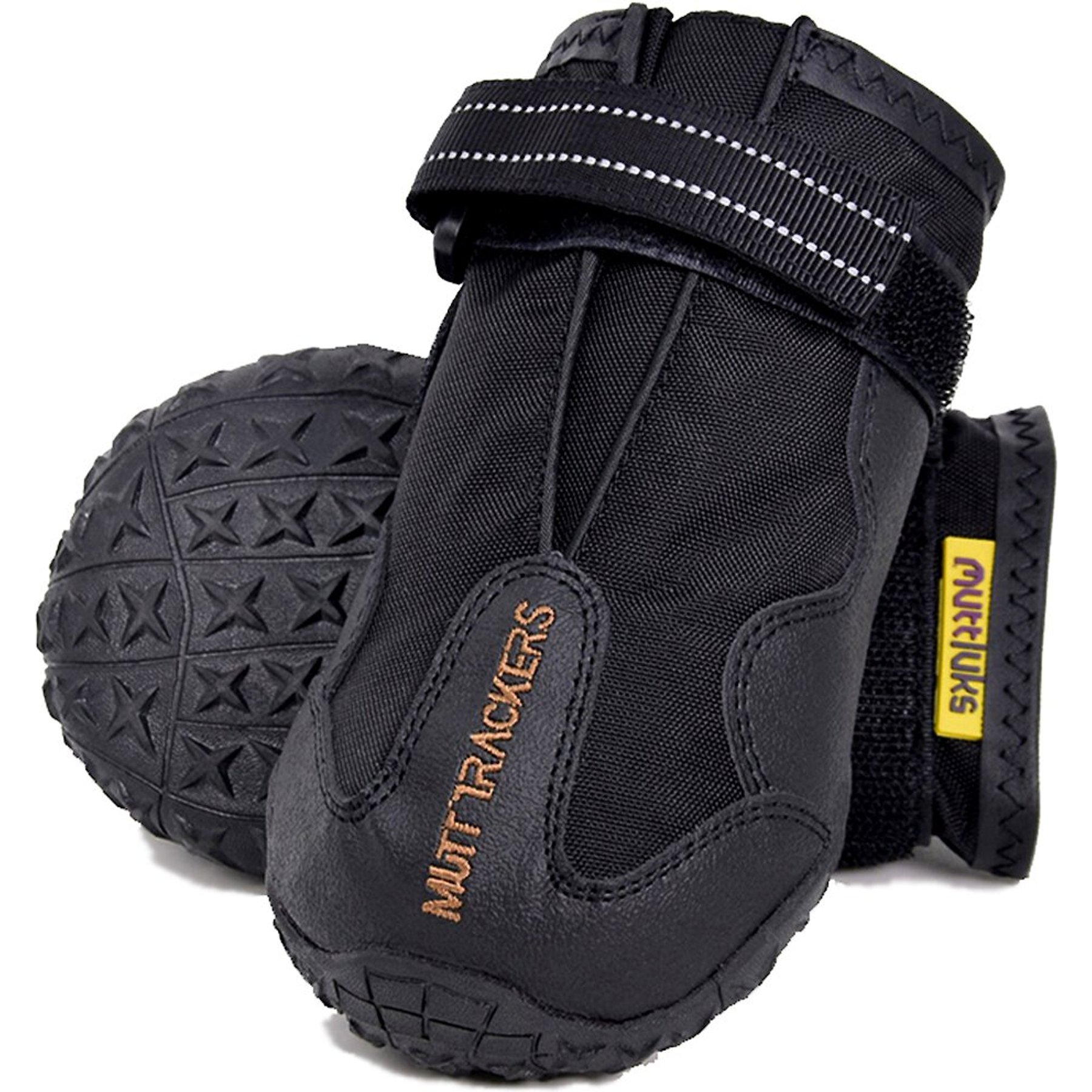 Muttluks Trackers All-Season Dog Boots, Black, 2 count, 7