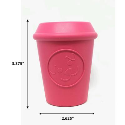 Show full view: MuttsKickButt Coffee Cup Treat Dispensing Tough Dog Chew Toy, Pink, Medium slide 2 of 11