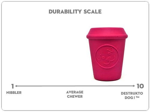 Show full view: MuttsKickButt Coffee Cup Treat Dispensing Tough Dog Chew Toy, Pink, Medium slide 4 of 11