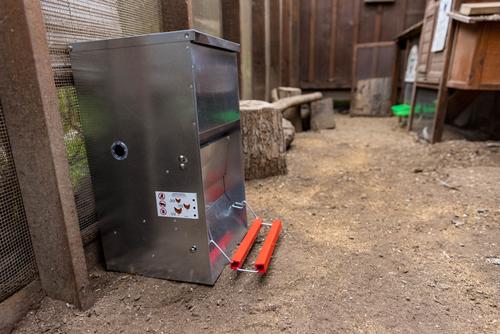 Show full view: My Favorite Chicken Automatic Metal Treadle Chicken Feeder, 40-lb slide 2 of 10
