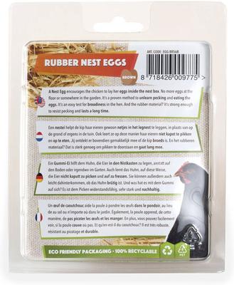 Show full view: My Favorite Chicken Rubber Nest Eggs, 2 count, Brown slide 3 of 5