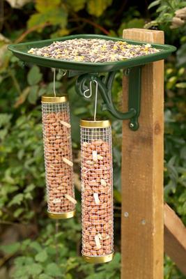 Show full view: My Favorite Chicken Urban Garden Seed Tray Table Mountable Bird Feeder, Green slide 4 of 6