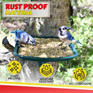 My Favorite Chicken Urban Garden Seed Tray Table Mountable Bird Feeder, Green