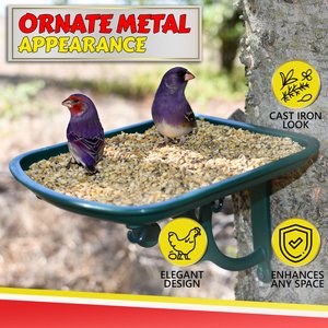 My Favorite Chicken Urban Garden Seed Tray Table Mountable Bird Feeder, Green