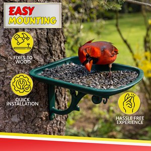 My Favorite Chicken Urban Garden Seed Tray Table Mountable Bird Feeder, Green
