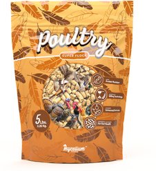 Mycelium Feeds Poultry Super Flock High-Protein with Probiotics & Vitamins Cracked-Corn Chicken Bird Food, 5-lb bag