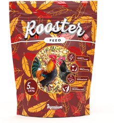 Mycelium Feeds Rooster High-Protein Balanced Poultry Blend with Grains, Legumes & Fish Meal Cracked-Corn Chicken Bird Food, 5-lb bag