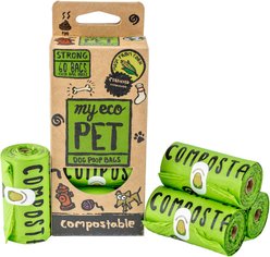 MyEcoPet Compostable Dog Poop Bags, 60 count