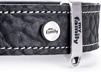 Show full view: myfamily El Paso Genuine Embossed Italian Leather Dog Collar, Black, 20-in slide 4 of 7