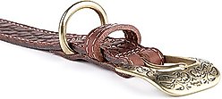 myfamily El Paso Genuine Embossed Italian Leather Dog Collar, Brown, 16-in slide 2 of 5