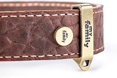Show full view: myfamily El Paso Genuine Embossed Italian Leather Dog Collar, Brown, 26-in slide 4 of 7