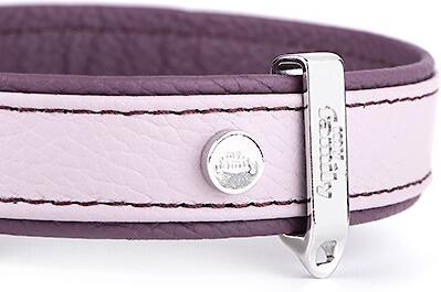 Show full view: myfamily Firenze Genuine Italian Leather Dog Collar, Lavander & Purple, 18-in slide 3 of 7