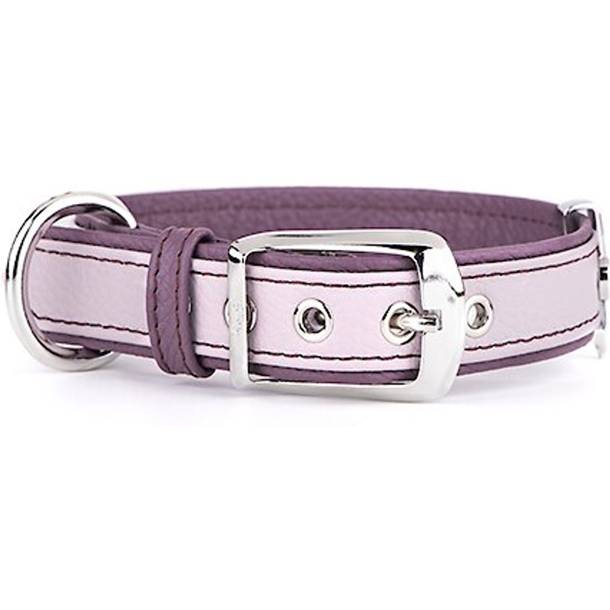myfamily Firenze Genuine Italian Leather Dog Collar, Lavander & Purple, XXX-Large: 21 to 25-in neck, 1.25-in wide