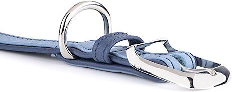 Show full view: myfamily Firenze Genuine Italian Leather Dog Collar, Light Blue & Blue, 24-in slide 2 of 7