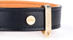 myfamily Hermitage Gold Finish Leather Standard Dog Collar, Black/Tan, X-Large: 17 to 21-in neck, 1.3-in wide slide 2 of 4