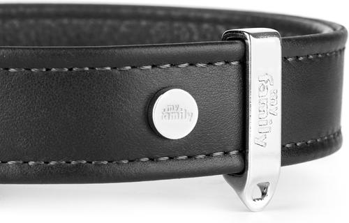 Show full view: myfamily Hermitage Leather Standard Dog Collar, Black, 3X-Small: 7 to 8-in neck, 0.5-in wide slide 3 of 6