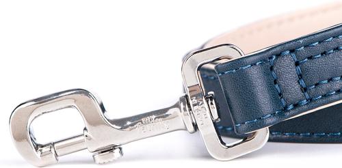 Show full view: myfamily Hermitage Leather Standard Dog Leash, Blue/Beige, 6-ft long, 0.9-in wide slide 3 of 4