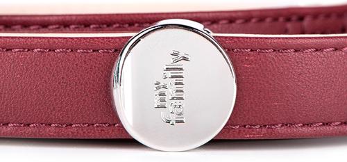 Show full view: myfamily Hermitage Leather Standard Dog Leash, Burgundy/Cream, 6-ft long, 0.9-in wide slide 2 of 4