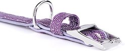 myfamily Saint Tropez Premium Italian Leatherette Glitter Dog Collar, Lilac, 20-in slide 2 of 5