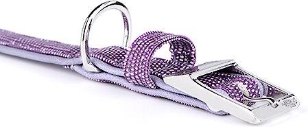 Show full view: myfamily Saint Tropez Premium Italian Leatherette Glitter Dog Collar, Lilac, 20-in slide 2 of 6