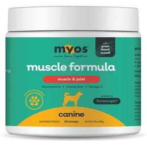 MYOS Canine Muscle & Joint Formula with Fortetropin & Green Lipped Mussel Supplement for Dogs, 6.9-oz tub